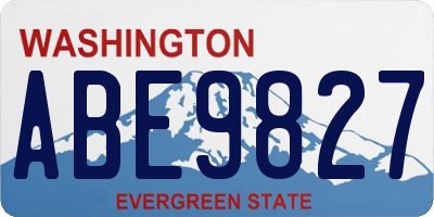 WA license plate ABE9827