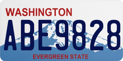 WA license plate ABE9828
