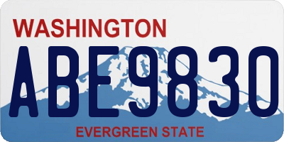 WA license plate ABE9830