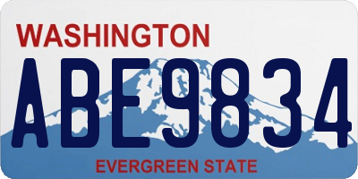 WA license plate ABE9834