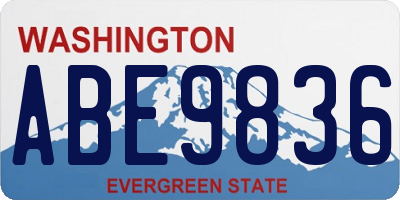 WA license plate ABE9836