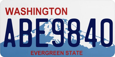 WA license plate ABE9840