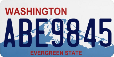 WA license plate ABE9845