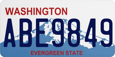 WA license plate ABE9849
