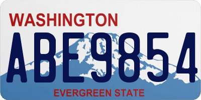 WA license plate ABE9854