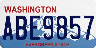 WA license plate ABE9857