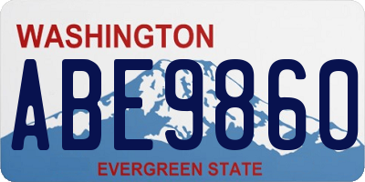 WA license plate ABE9860
