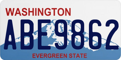 WA license plate ABE9862