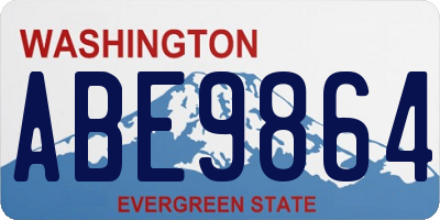 WA license plate ABE9864