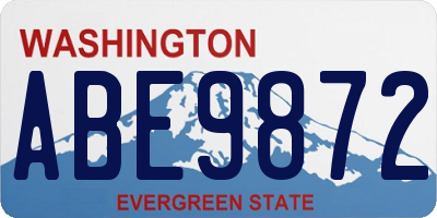 WA license plate ABE9872