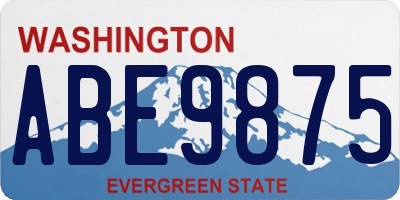 WA license plate ABE9875