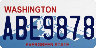 WA license plate ABE9878