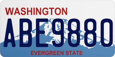 WA license plate ABE9880