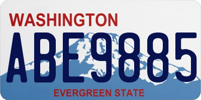 WA license plate ABE9885