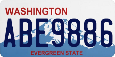 WA license plate ABE9886
