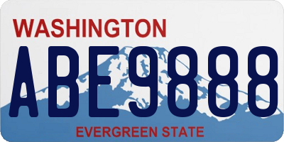 WA license plate ABE9888