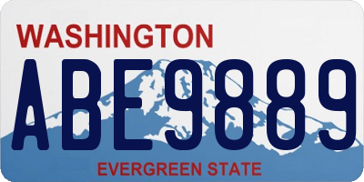 WA license plate ABE9889