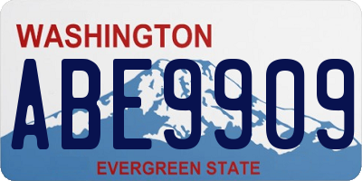 WA license plate ABE9909