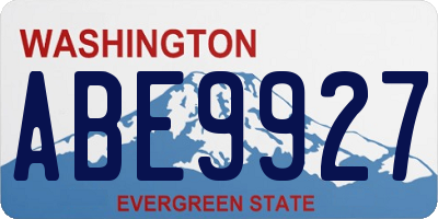 WA license plate ABE9927