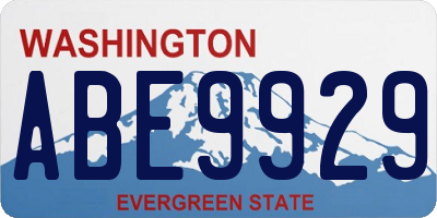 WA license plate ABE9929