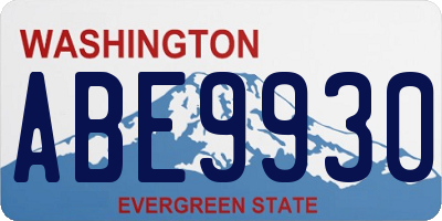 WA license plate ABE9930