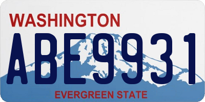 WA license plate ABE9931