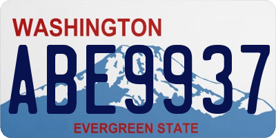 WA license plate ABE9937