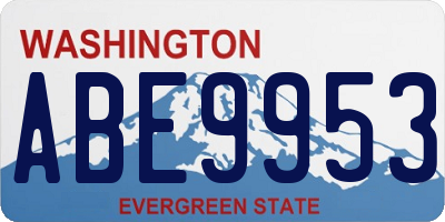 WA license plate ABE9953