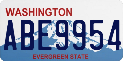 WA license plate ABE9954