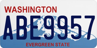 WA license plate ABE9957