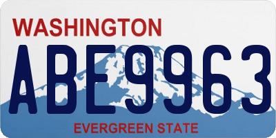 WA license plate ABE9963