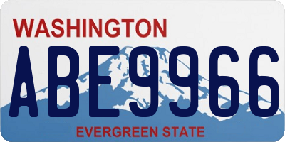 WA license plate ABE9966