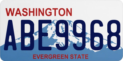 WA license plate ABE9968