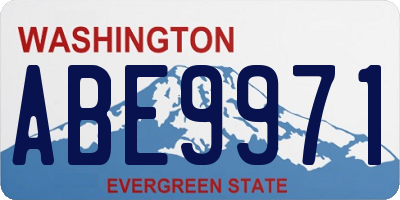 WA license plate ABE9971