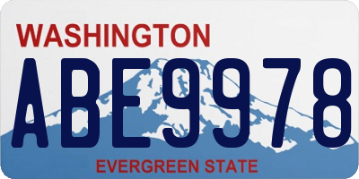 WA license plate ABE9978