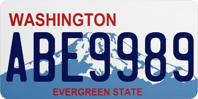 WA license plate ABE9989