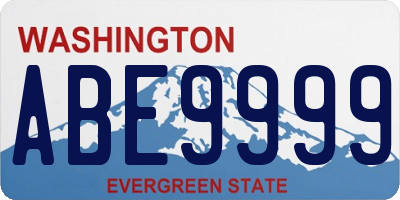 WA license plate ABE9999