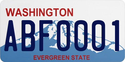 WA license plate ABF0001