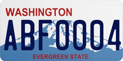 WA license plate ABF0004