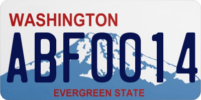 WA license plate ABF0014