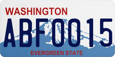 WA license plate ABF0015