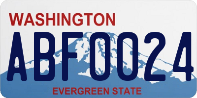 WA license plate ABF0024