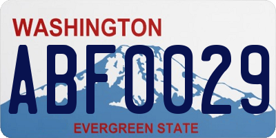 WA license plate ABF0029