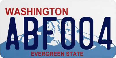 WA license plate ABF004