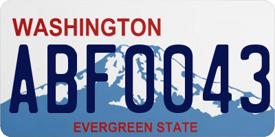 WA license plate ABF0043