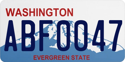 WA license plate ABF0047