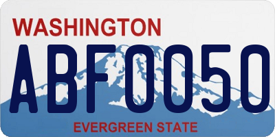 WA license plate ABF0050