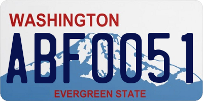 WA license plate ABF0051