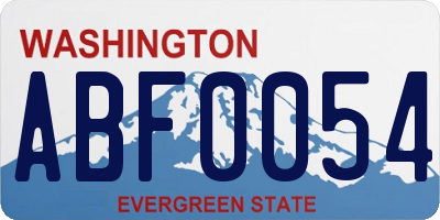 WA license plate ABF0054