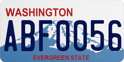 WA license plate ABF0056